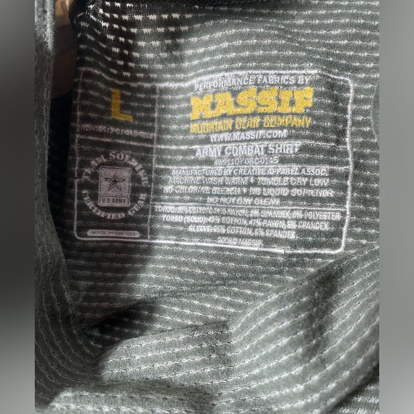 Massif Army combat shirt Mens Large Digital Camo flame resistant Stretch NWT - Picture 6 of 7